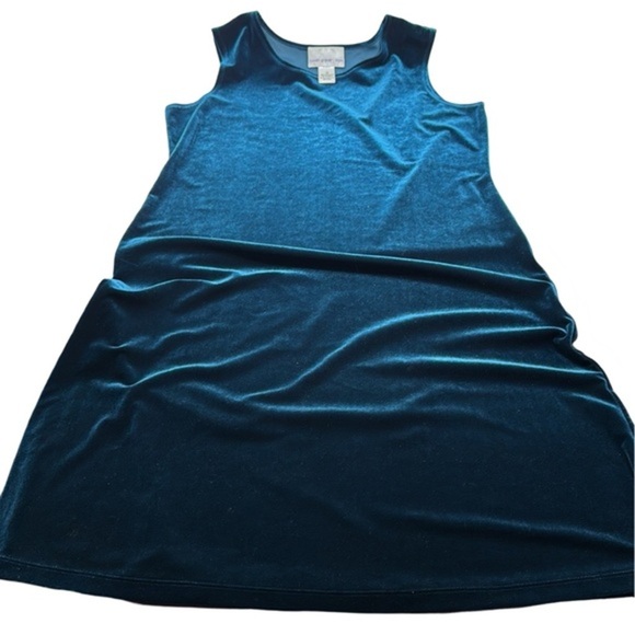 Elegant Queen Blue Sleeveless Stretch‎ Velvet Dress by Susan Graver - Picture 2 of 10